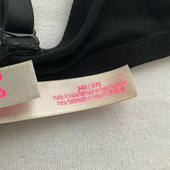PINK Victoria's Secret Black 34D Bra with Subtle Pink Detail - Picture 8 of 12